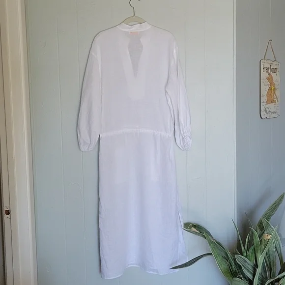 Tory burch white midi tunic linen dress